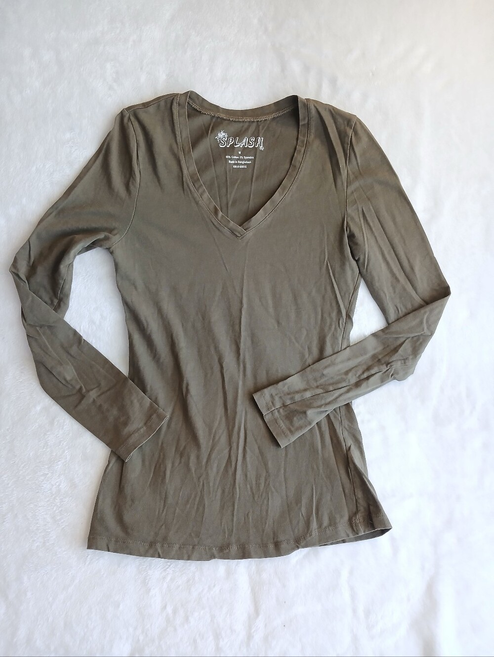 Splash Jr Medium V Neck Long Sleeve Top
